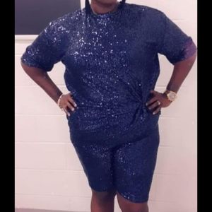 Midnight Blue sequins set